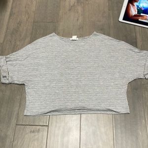 Light grey and white shirt, size small for juniors.